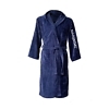 Blue hooded bathrobe